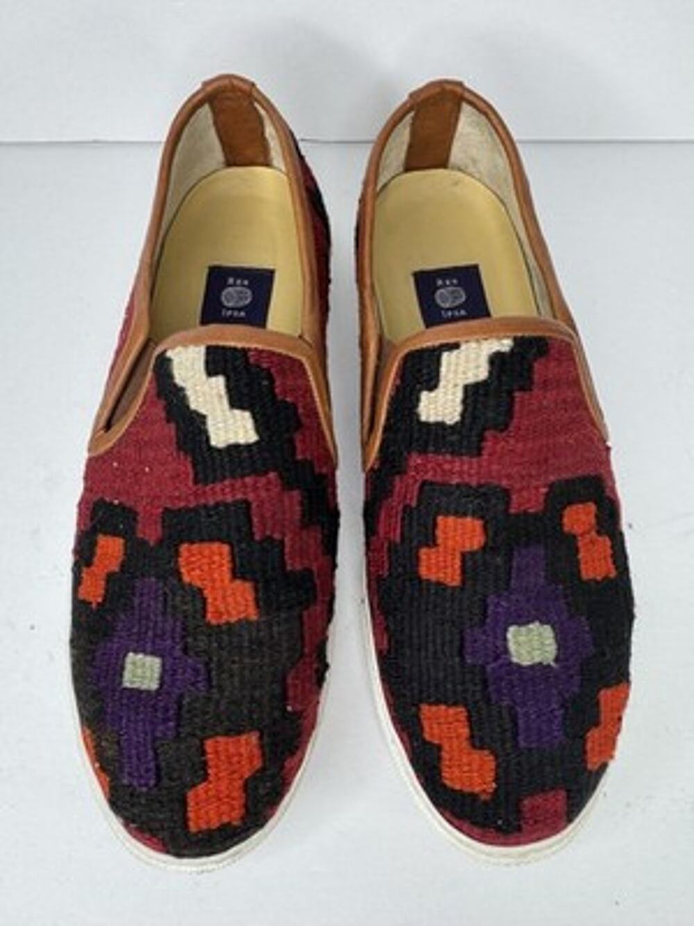 Res Ipsa Slip On Sneakers Mens Size 10 Multicolor Kilim Wool Geometric Boho